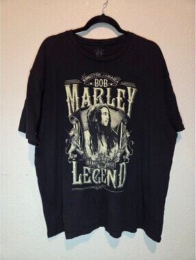 Bob Marley Legend Graphic Black T-Shirt Size 2X Cotton